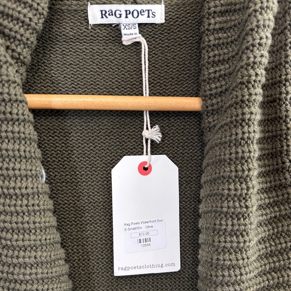 Forest Green Shawl Collar Cardigan Sweater - Picture 3 of 5